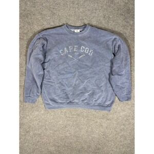 Vintage Bumwraps Cape Cod Crew Sweatshirt Mens Large Blue Heavyweight Cotton USA